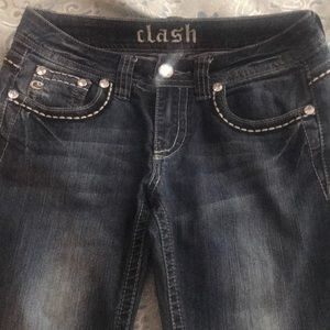 Clash dark wash skinny jeans